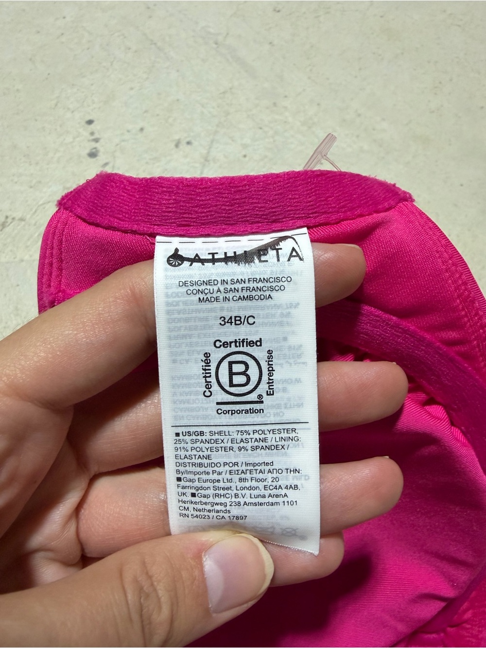 Athleta Hot Pink Women's Bikini Top 34B/c - Picture 7 of 7